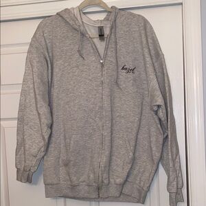 Hazel Gray Zip-Up Hoodie
